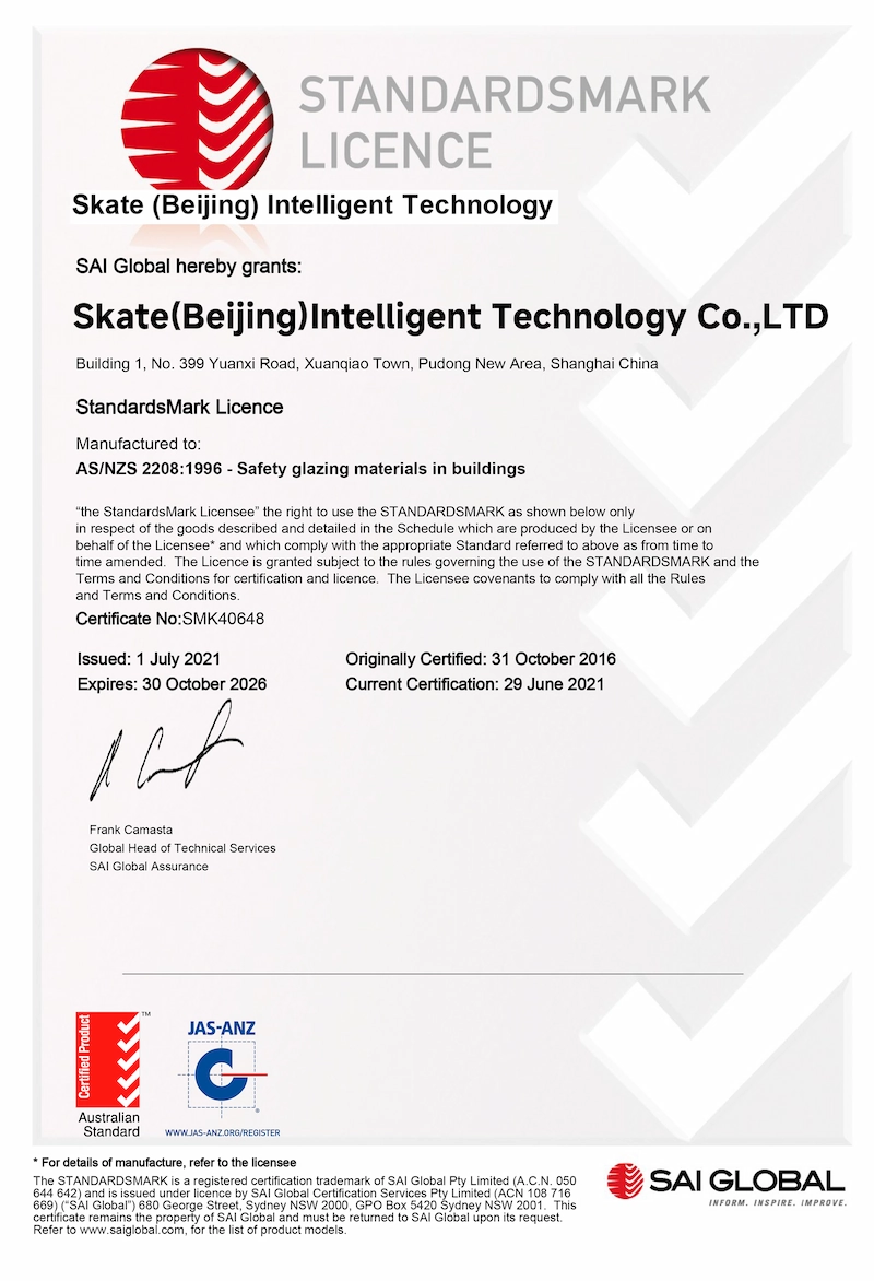 Patented Fenestration Engineering Technology Certificate