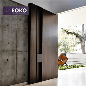 EOKO Custom Wooden Grain Front Entry Main Security Aluminum Decorous Exterior Pivot Door for America House Entrance Doors