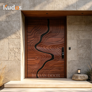Luxury Villa 3D Carved Solid Wood Pivot Front Door
