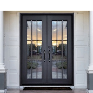 DERCHI Modern Exterior Security Metal Door Custom French Thermaly Broken