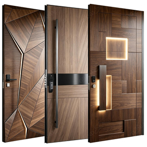 High-End Luxury Entrance Pivot Front Door Stainless Steel Entrance Door Exterior Security Solid Wood Front Pivot Door For House