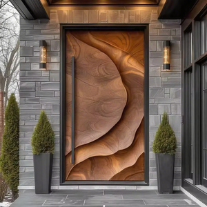 Luxury Entrance Brown Pivot Door Stainless Steel