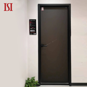 Modern Simple Aluminum Swing Door Black Frame