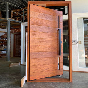 Custom Villa Modern Exterior Pivot Solid Wood Entry Front Wooden Entrance Door for House