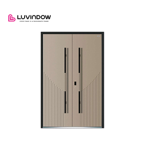 Secure Fireproof Low Maintenance 3D Engraved Aluminum Main Entrance Doors for Villa Commercial Builder Developments