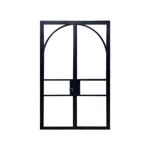 Square Double French Steel Customized Swing Graphic Design Steel Glass Door Modern Entry Doors Steel Windows Exterior